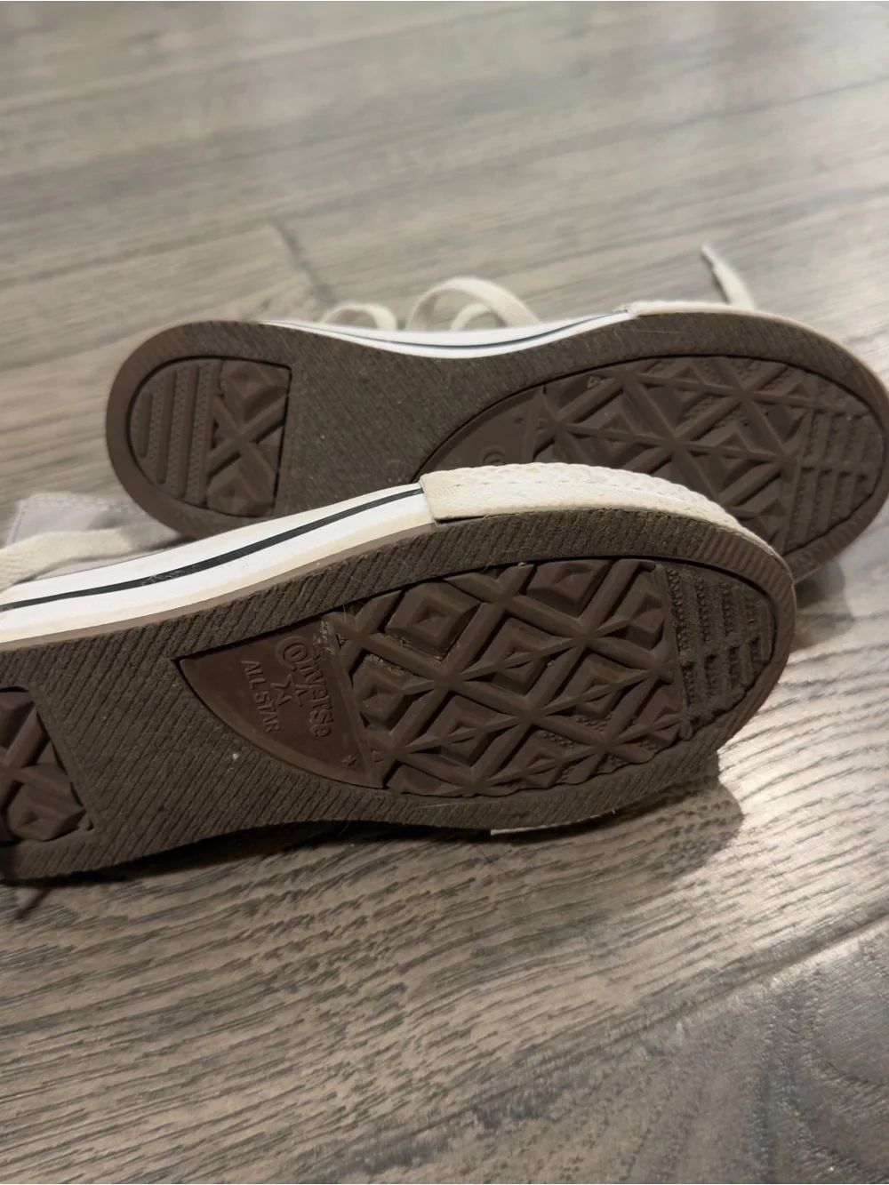 Converse All Star High Top Sneakers - Taupe Canvas with Cream Laces
